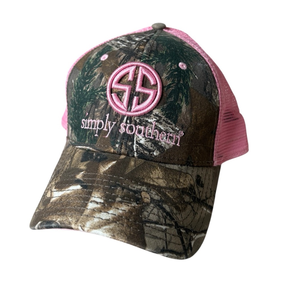 Simply Southern Pink Mesh Snapback Hat with Logo Accent